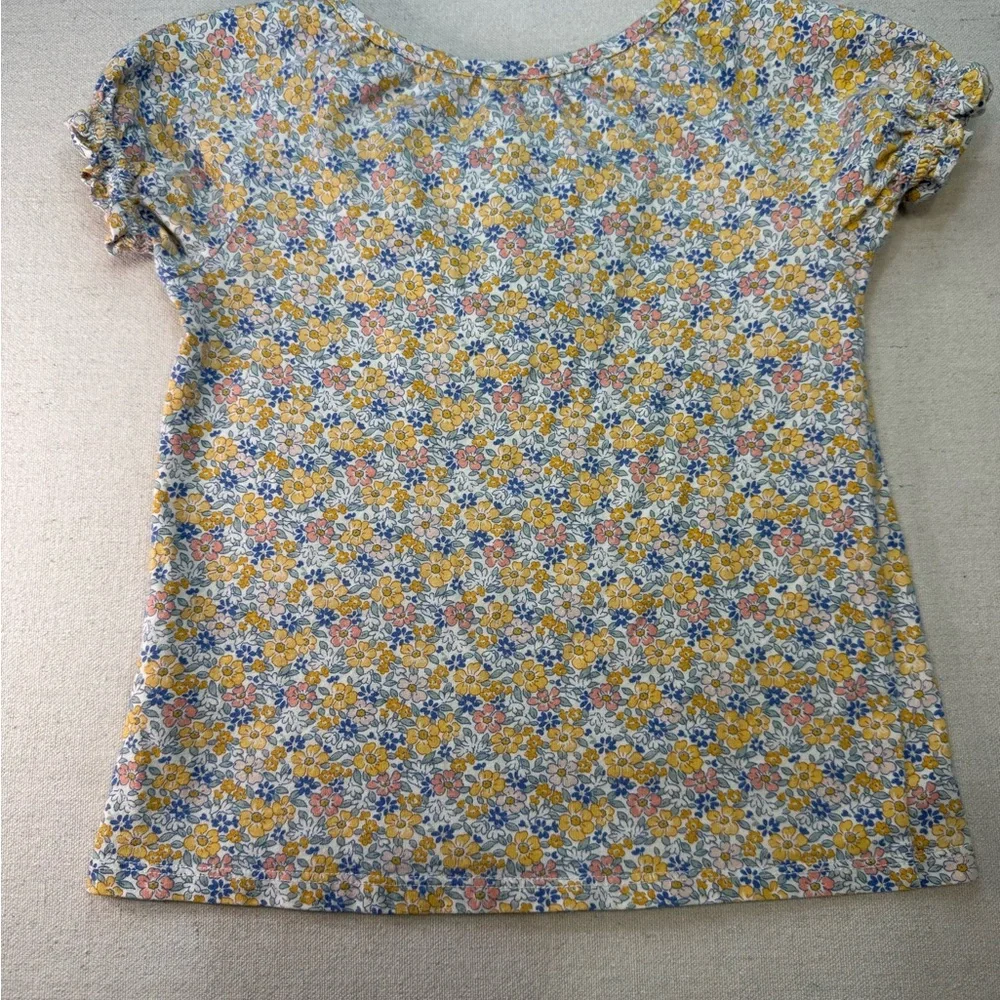 Oshkosh Girls Floral Top - Yellow and Blue - Size 4T